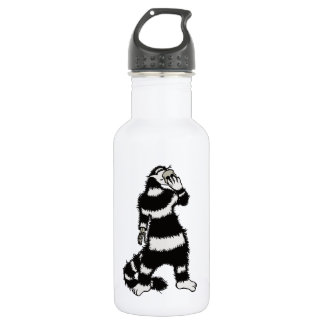 Weird Cat Skull Mask Whimsical Gothic Stainless Steel Water Bottle