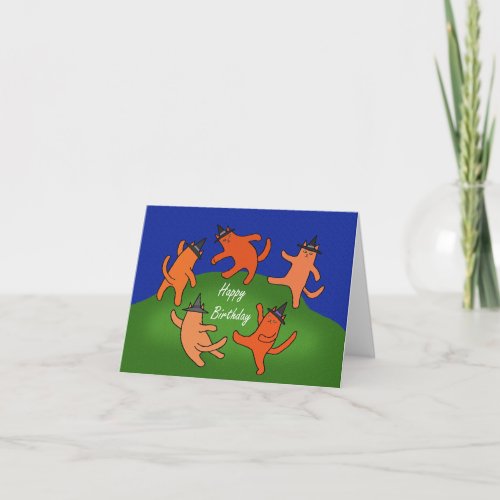 Weird Cats Dancing Matisse Art Lover Birthday  Card