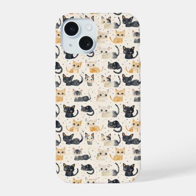 Weird Cats Pattern Iphone Case (Back)