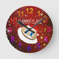 Weird Christmas Clammy Claus Wall Clock