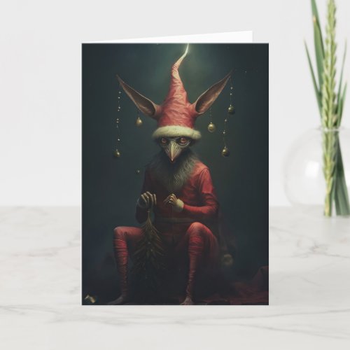 Weird Christmas Elf Holiday Card