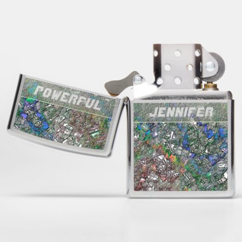  Weird colored pieces _ Name text flipped Zippo Lighter