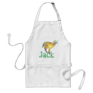Weird Colorful Goat Funky Psychedelic Animal Art Adult Apron