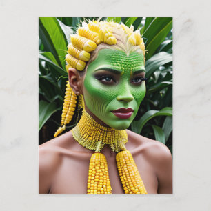 Weird Corn Woman Postcard