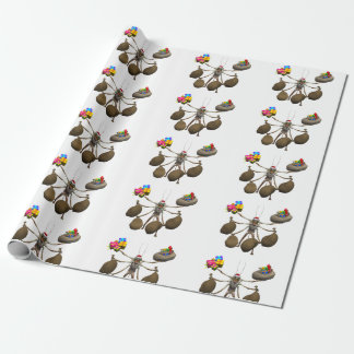 Weird Creeper Santa Claus With Full Hands Wrapping Paper