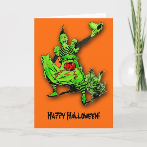 Weird Creepy Clown Halloween Card