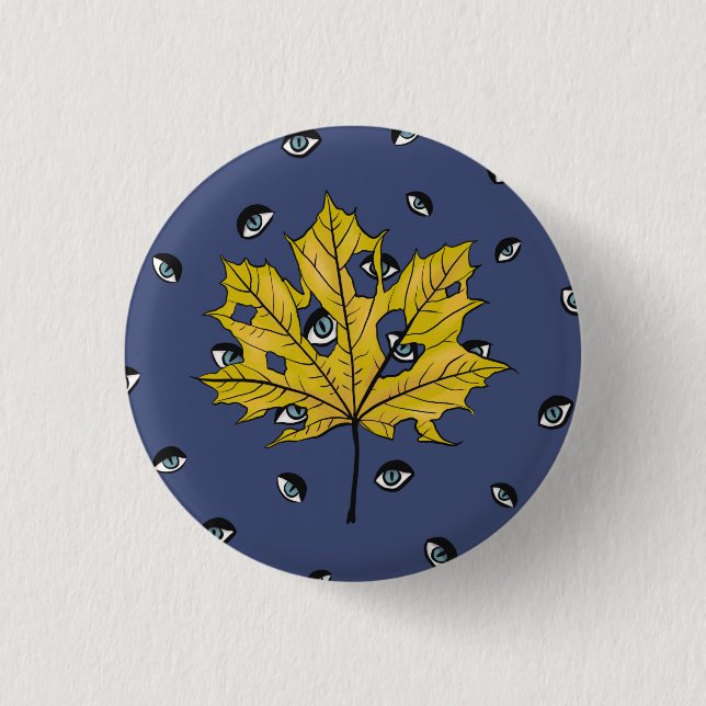 Weird Creepy Halloween Botanical Art Button (Front)