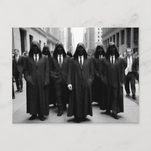 Weird Creepy Hooded People Postcard