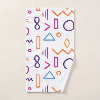 Weird cryptic colorful doodle shapes hand towel