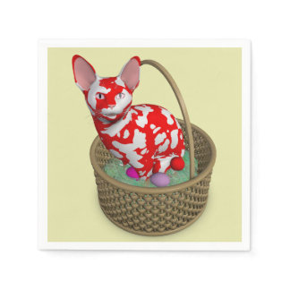 Weird Easter Bunny Cat Paper Napkins