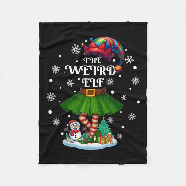 Weird Elf Squad Xmas Women Girls Mom Christmas Fam Fleece Blanket (Front)