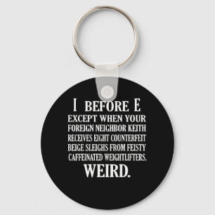 Weird English Language Teacher Grammar Teach Keychain