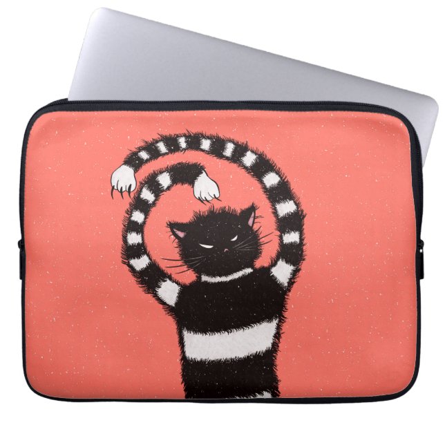 Weird Evil Cat Laptop Sleeve (Front)
