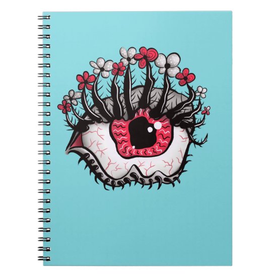 Weird Eye Melt Creepy Psycho Psychedelic Art Notebook
