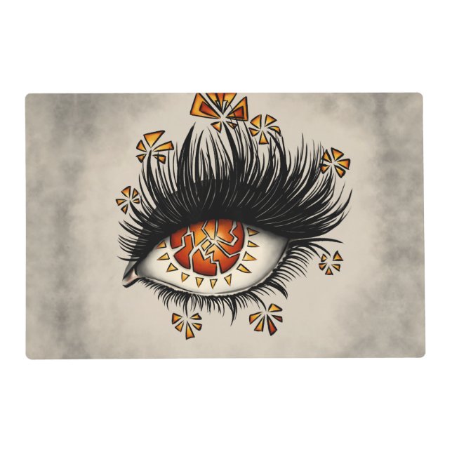 Weird Eye Of Lava Digital Dark Art Placemat (Front)