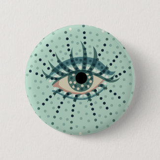 Weird Eye With Dots Abstract Psychedelic Art Pinback Button