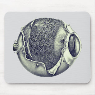 Weird Eyeball Modern Vintage Drawing Gray Mouse Pad