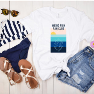 Weird Fish Fan Club Stylized Ocean Sunset Tee