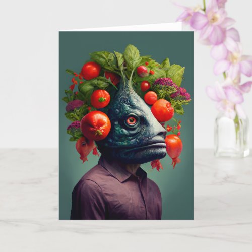 Weird Fishhead Person all occasions Card