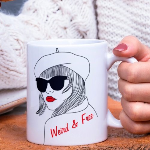Weird  Free Quote l Elegant Stylish Linear Women  Coffee Mug