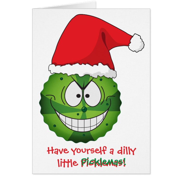 Weird Funny Bizarre Pickle Christmas Xmas Greeting Cards