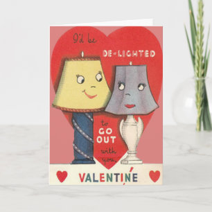 Weird Funny Lamp Light Heart Valentine Holiday Card