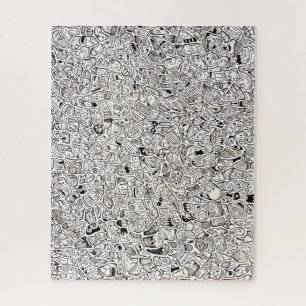 Weird Funny Strange Cartoon Color Pencil Faces Jigsaw Puzzle