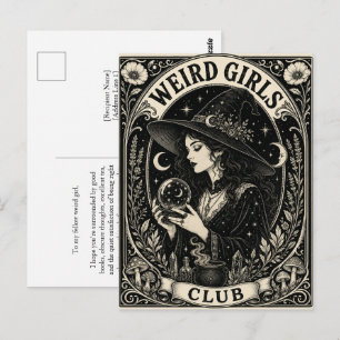 Weird Girls Club Gothic Art Nouveau Postcard