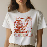 weird girls club T-Shirt<br><div class="desc">Step into the magical world of the "Weird Girls Club" with this enchanting design. Featuring a whimsical girl holding a star-topped wand, surrounded by twinkling stars, this illustration celebrates individuality, creativity, and the beauty of being unique. Perfect for those who embrace their inner magic and proudly stand out from the...</div>