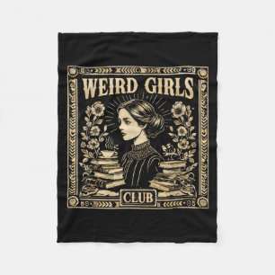 Weird Girls Club Vintage Feminist Gothic Art Fleece Blanket
