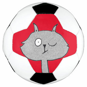 Weird Gray Cat Soccer Ball