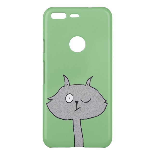 Weird Gray Cat Uncommon Google Pixel Case (Back)