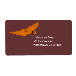 Weird Halloween Bat Label