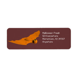 Weird Halloween Bat Label