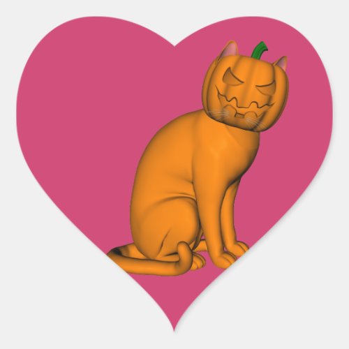 Weird Halloween Cat Heart Sticker