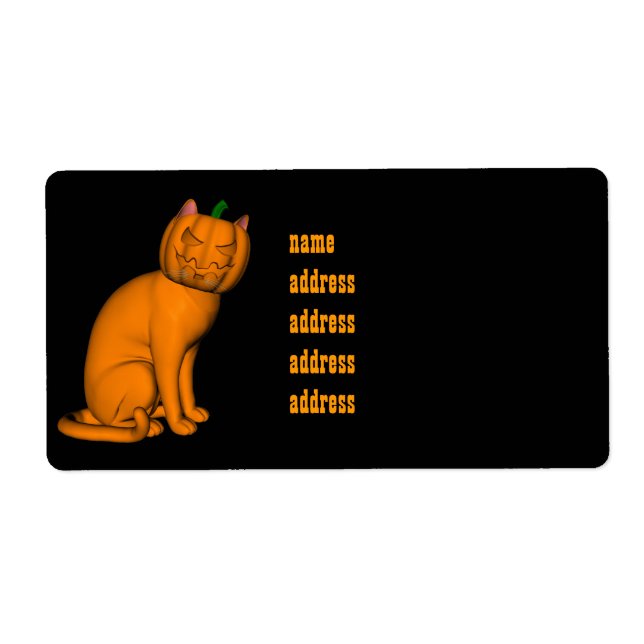Weird Halloween Cat Label (Front)