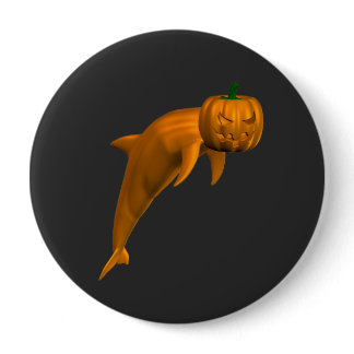 Weird Halloween Dolphin Pinback Button