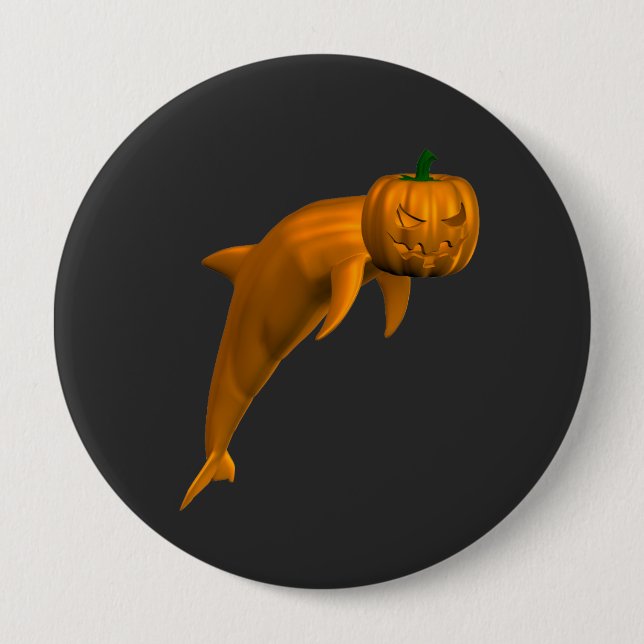 Weird Halloween Dolphin Pinback Button (Front)