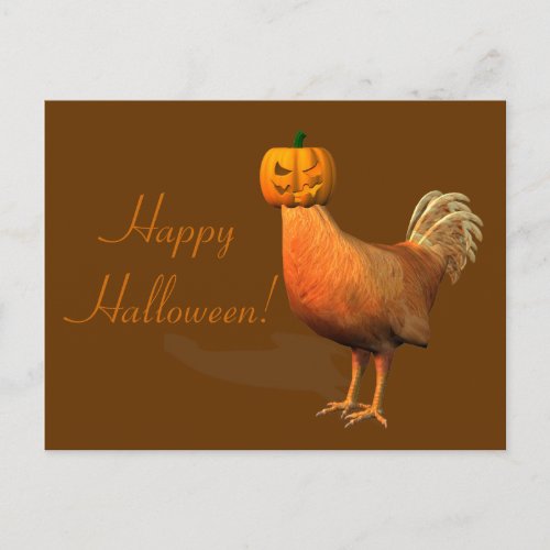 Weird Halloween Rooster Postcard