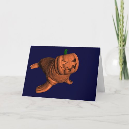 Weird Halloween Walrus Card