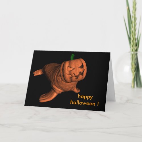 Weird Halloween Walrus Card