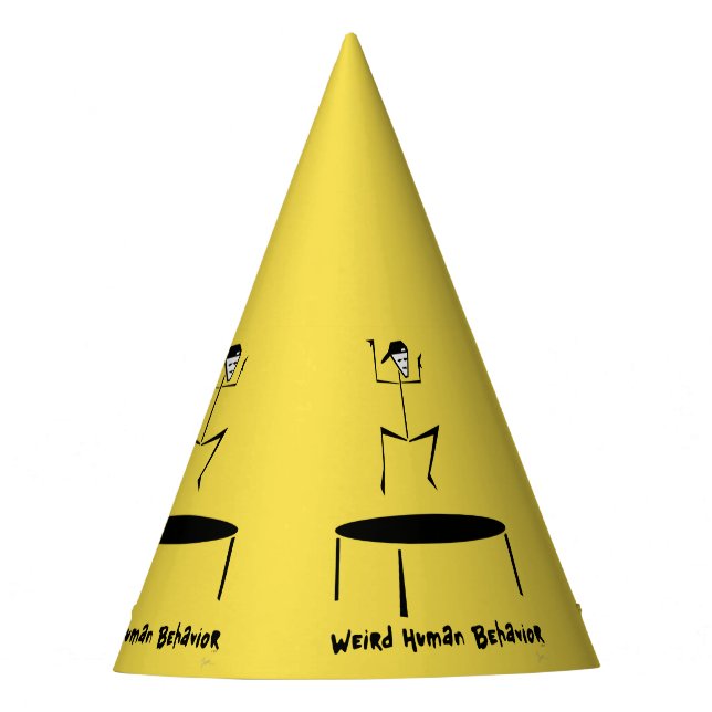 Weird Human Behavior Trampoline Party Hat (Front)