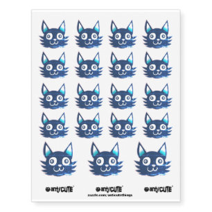 weird kitty head funny cartoon manga style temporary tattoos
