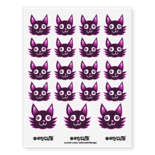 weird kitty head funny cartoon manga style temporary tattoos