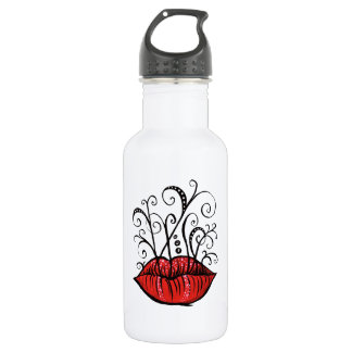 Weird Lips Ink Drawing Tattoo Style Stainless Steel Water Bottle