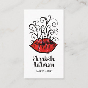 Weird Lips Ink Tattoo Style Gothic Makeup Artist Appointment Card