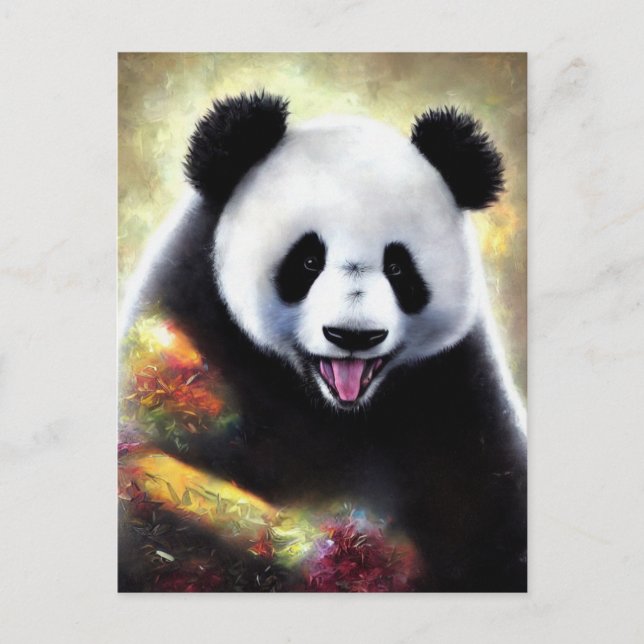 Weird Looking Panda Bear AI Art Postcard (Front)