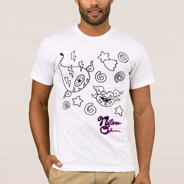Weird Love Flying Eyeball and Lips T-Shirt (Front)