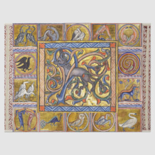 WEIRD MEDIEVAL BESTIARY, ANTELOP FANTASTIC ANIMALS TISSUE PAPER