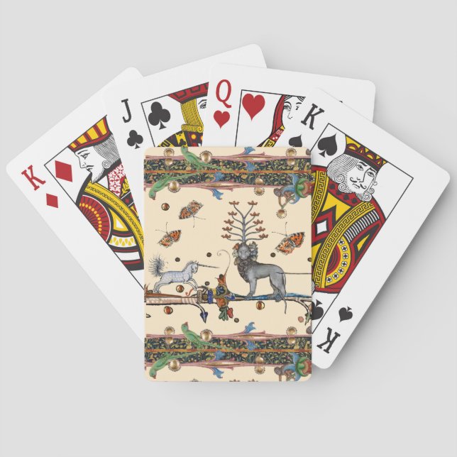 WEIRD MEDIEVAL BESTIARY,APOCALIYPTIC BEAST,UNICORN POKER CARDS (Back)